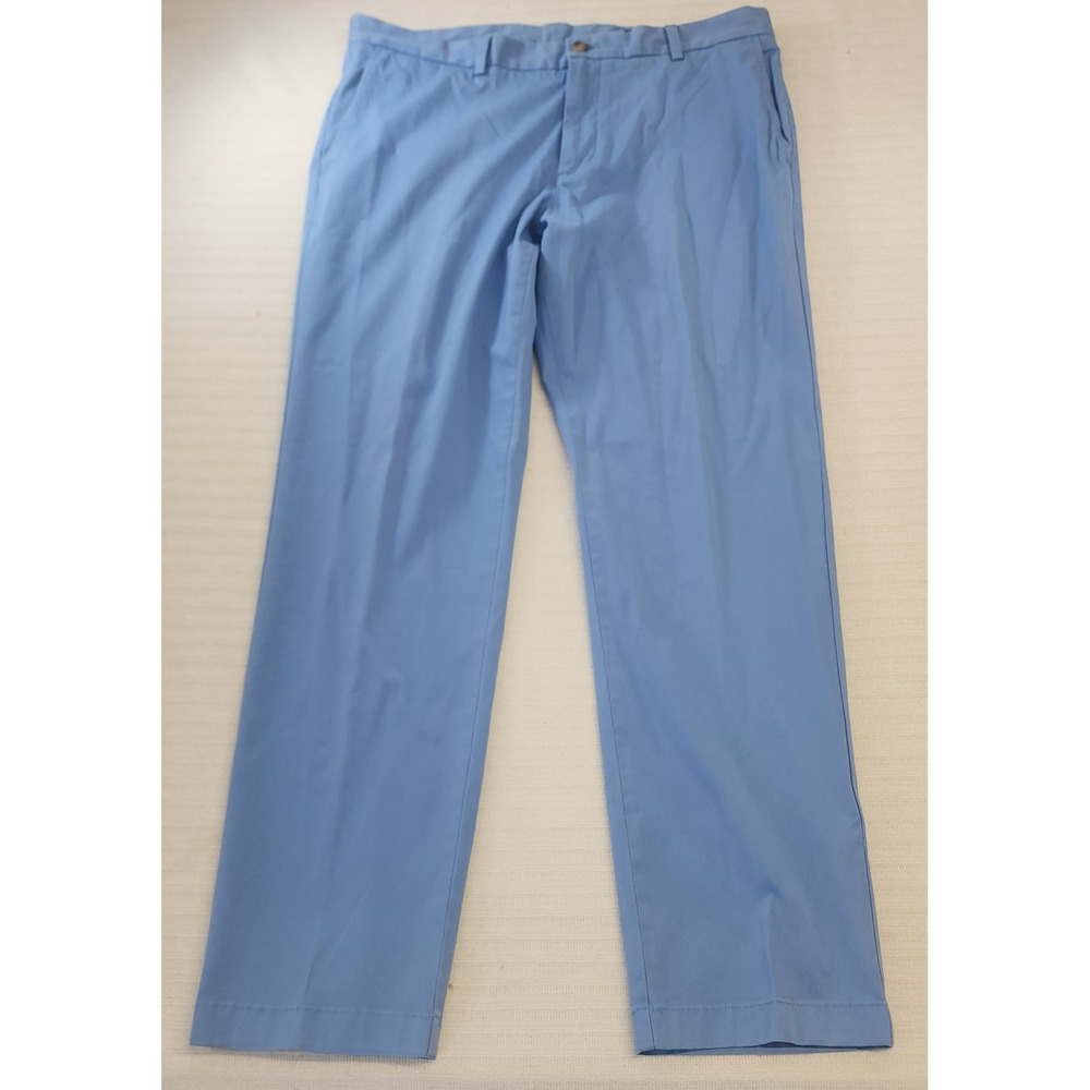 Vineyard Vines Breaker Pant Mens 36x32 Blue Chino Straight Leg Cotton Stretch - Picture 2 of 11